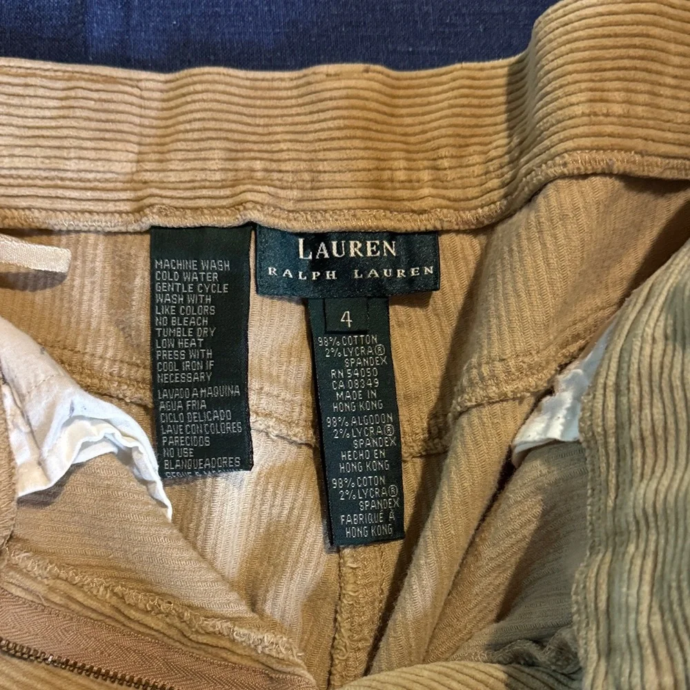 Lauren Ralph Lauren Women's Straight Leg Corduroy Pants in Camel - Picture 2 of 6